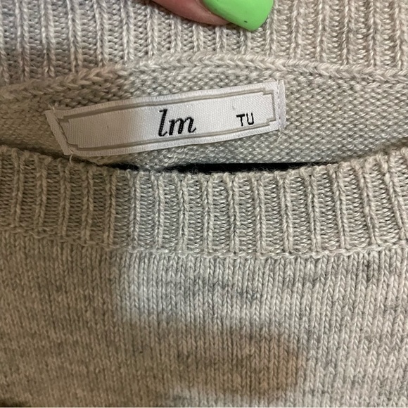 𝅺🎀 Graphic Bejewelled Ladies Longsleeve Wool Mix Top, Size M - Picture 5 of 10